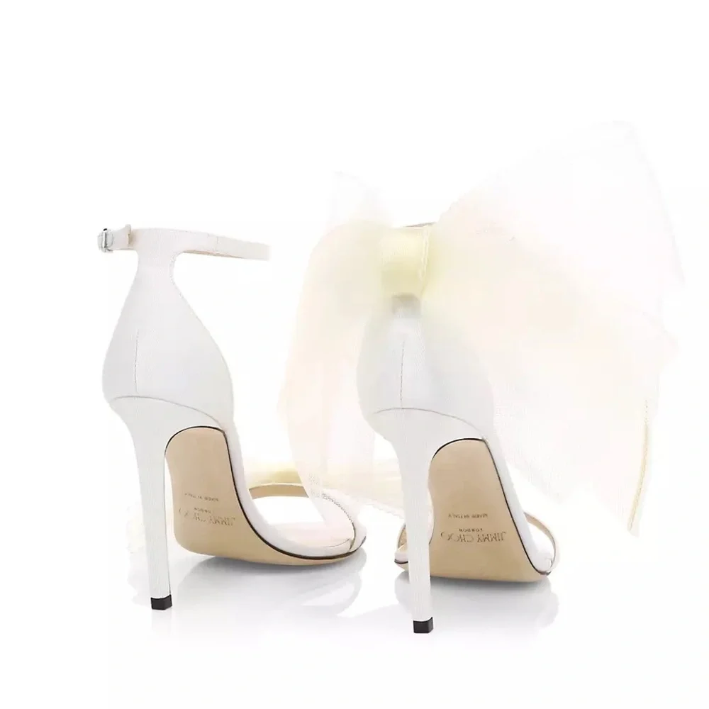 Jimmy Choo Aveline 100MM Tulle Bow Heels